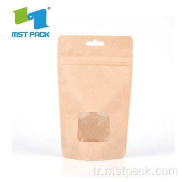 Gıda sınıfı kahverengi zanaat kağıt kahve kompostlanabilir çanta
